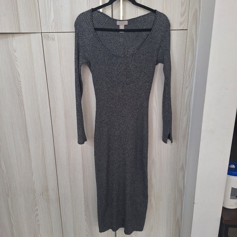 H&M Gray Long Sleeve Bodycon Dress